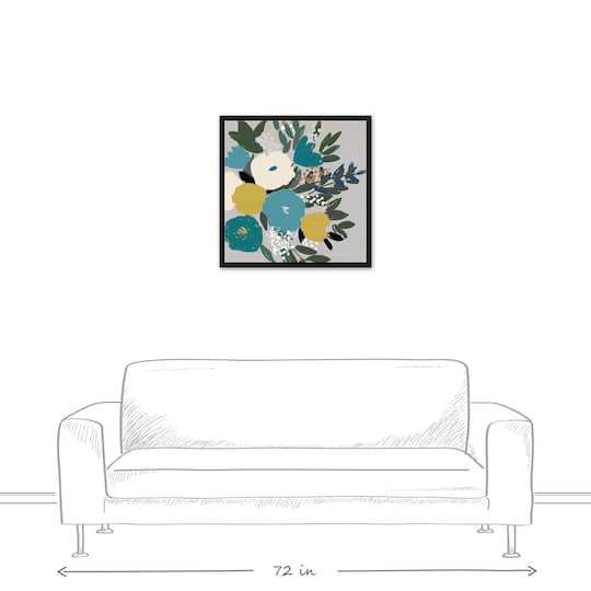 Simple Bouquet 24" x 24" Black Floating Framed Canvas